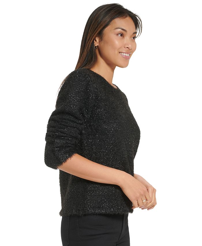 Calvin Klein Women's Metallic Eyelash Sweater & Reviews Sweaters