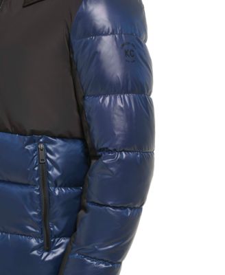 Men's Colorblock Mixed-Media Puffer Jacket