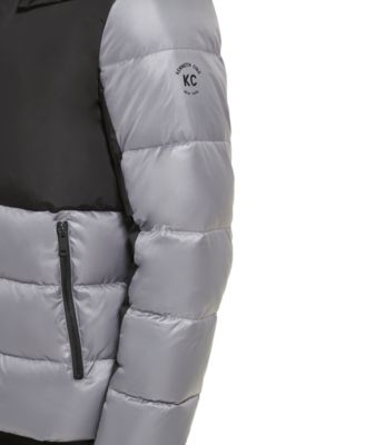 Men's Colorblock Mixed-Media Puffer Jacket