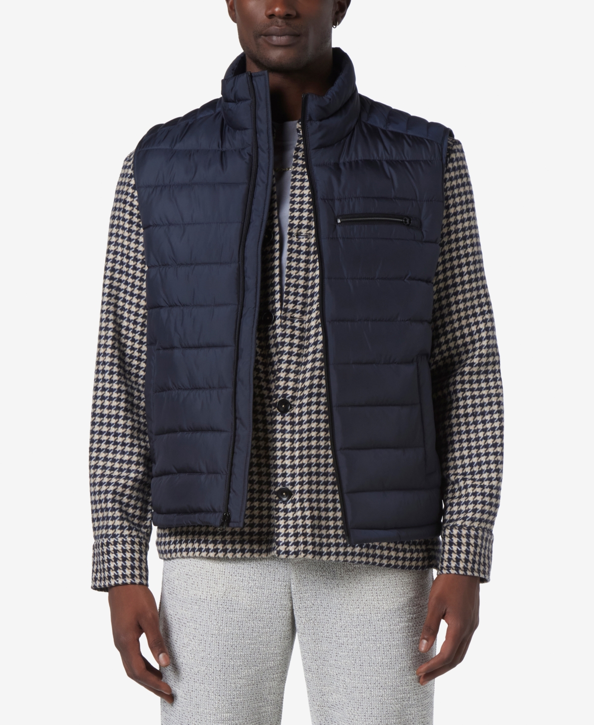Men's Gershwin Channel Quilt Packable Vest - Black