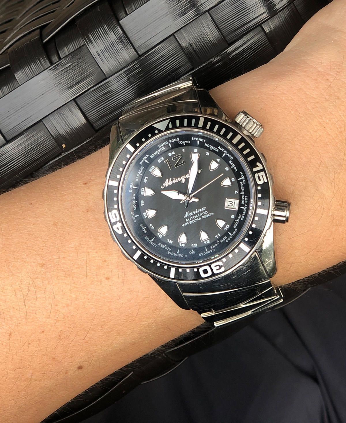 Shop Abingdon Co. Women's Marina Diver's Multifunctional Titanium Bracelet & White Silicone Strap Watch 40mm In Belieze Black