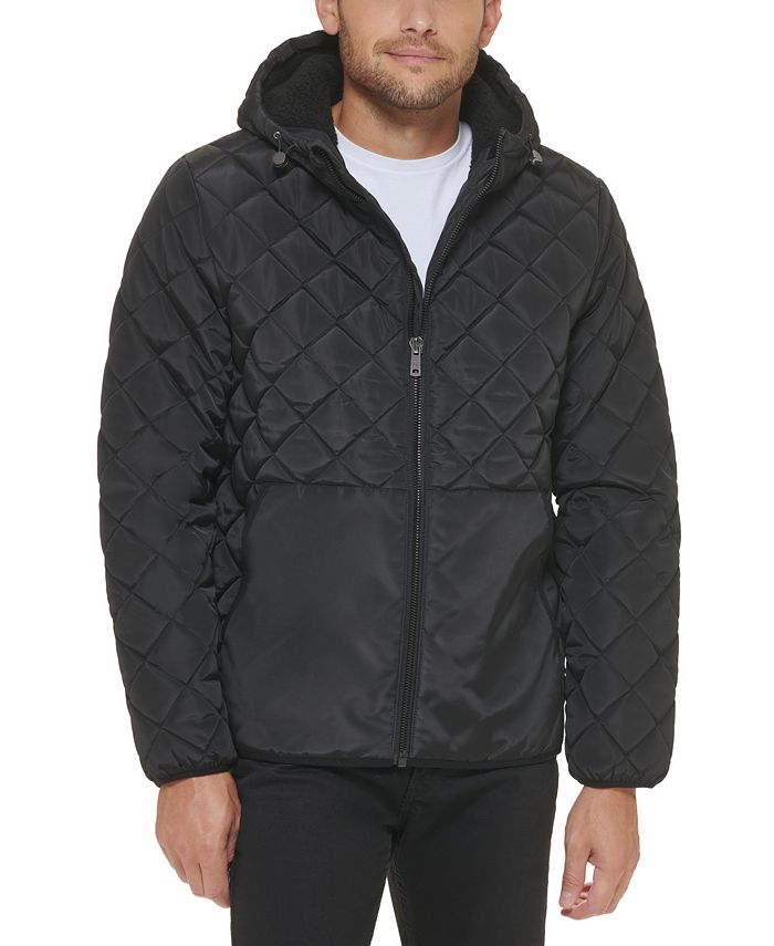 Kenneth Cole Men\'s Diamond Quilted Hooded Jacket - Macy\'s