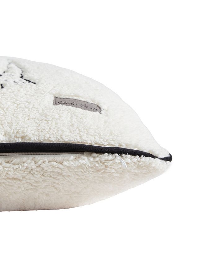Eddie Bauer Cozy Polar Bear Sherpa Square Decorative Pillow, 20" X 20