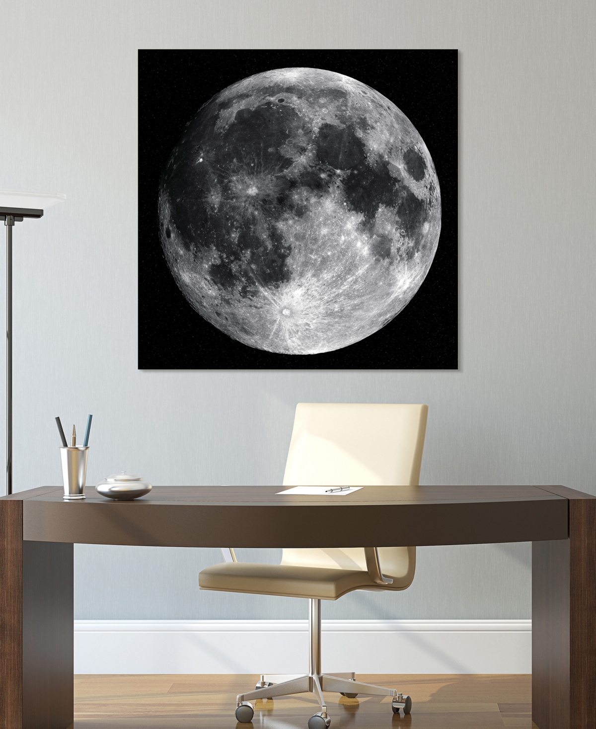 Empire Art Direct Full Moon Frameless Free Floating Tempered Glass Panel Graphic Wall Art, 0.2
