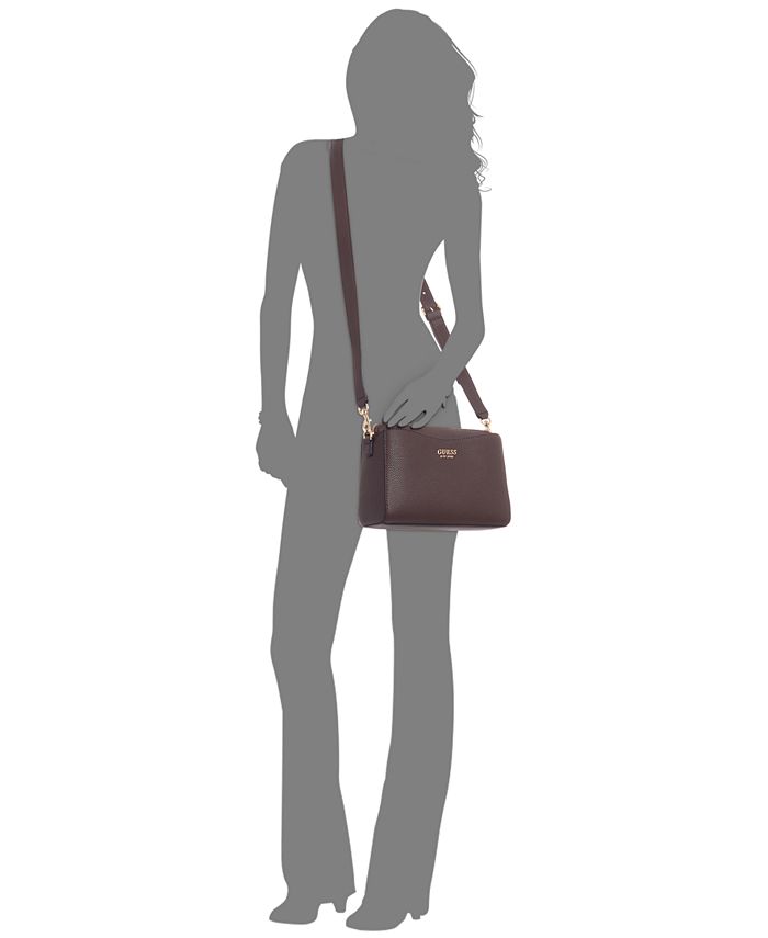 GUESS Noelle Sac à bandoulière triple compartiment pour femme Taille unique, Noir, taille unique
