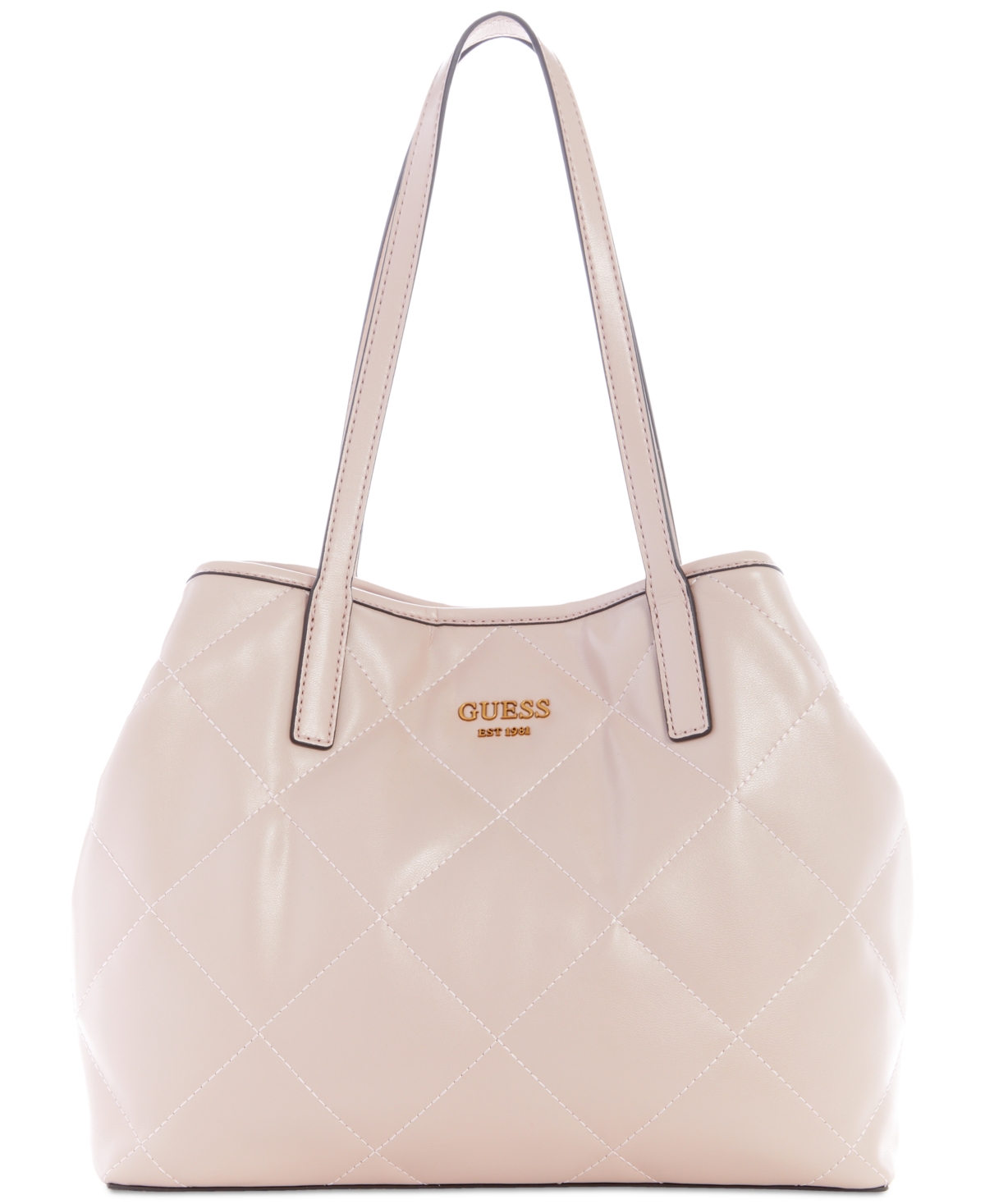Guess Vikky 2 In 1 Quilted Tote In Transparent