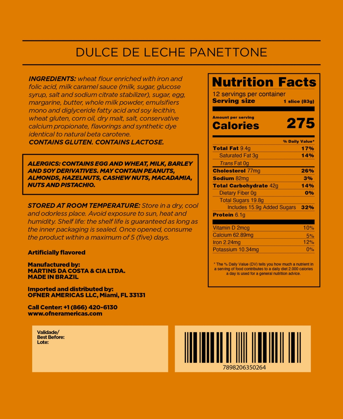 Ofner Panettone Dulce De Leche Cake, 35.27 oz In No Color