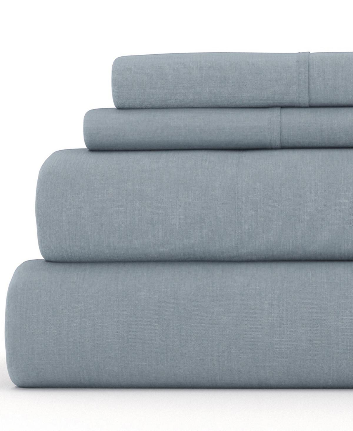 Ienjoy Home Collection Linen Rayon From Bamboo Blend Deep Pocket 300 Thread Count 3 Piece Sheet Set, In Blue