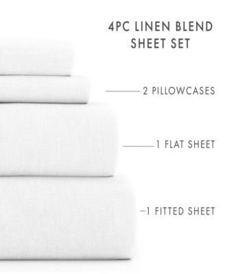300 Thread Count Linen Rayon From Bamboo Blend Deep Pocket 4-Pc. Sheet Set, King