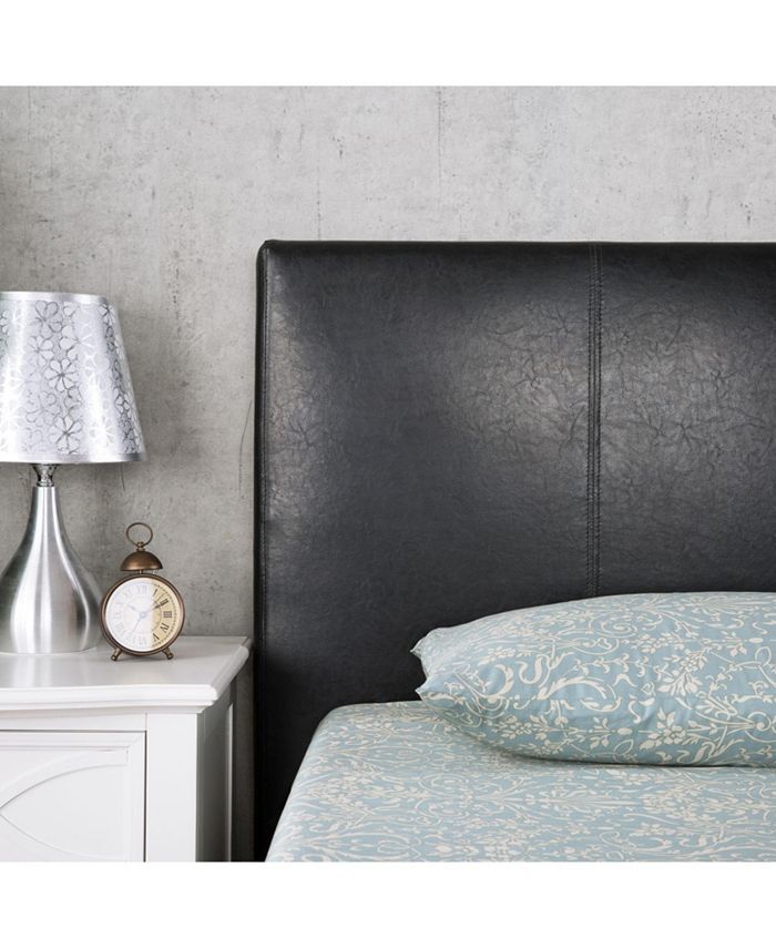 Zinus Gerard Deluxe Faux Leather Upholstered Platform Bed / Wood Slat