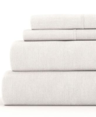 300 Thread Count Linen Rayon From Bamboo Blend Deep Pocket 4-Pc. Sheet Set, California King