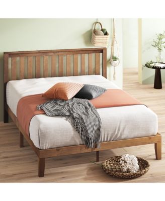 Zinus Alexia 12" Wood Platform Bed With Headboard, Rustic Pine Finish ...