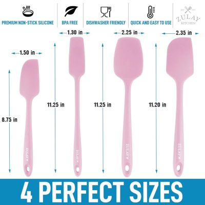 4pcs Silicone Spatula Set - Heat Resistant Silicone Tools for Cooking, Baking & Mixing