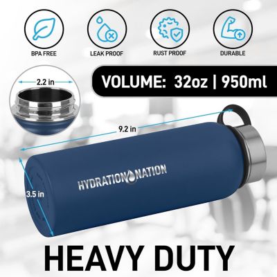 Hydration Nation Stainless Steel 32 oz. Vacuum Insulated Water Bottle