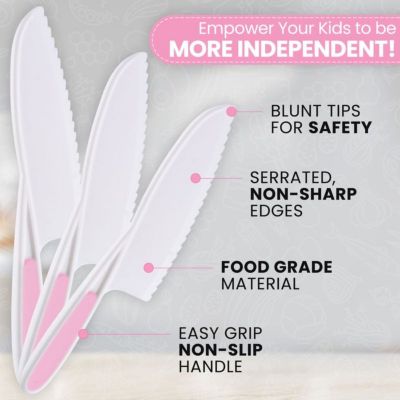 3-Piece Kids Knife Set for Real Cooking & Baking with Serrated Edges