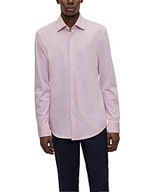 BOSS Men's Micro-Patterned Jersey Slim-Fit Shirt