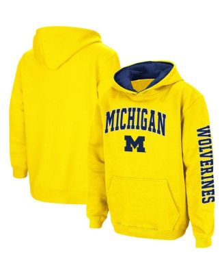 Youth Boys Maize Michigan Wolverines 2-Hit Team Pullover Hoodie