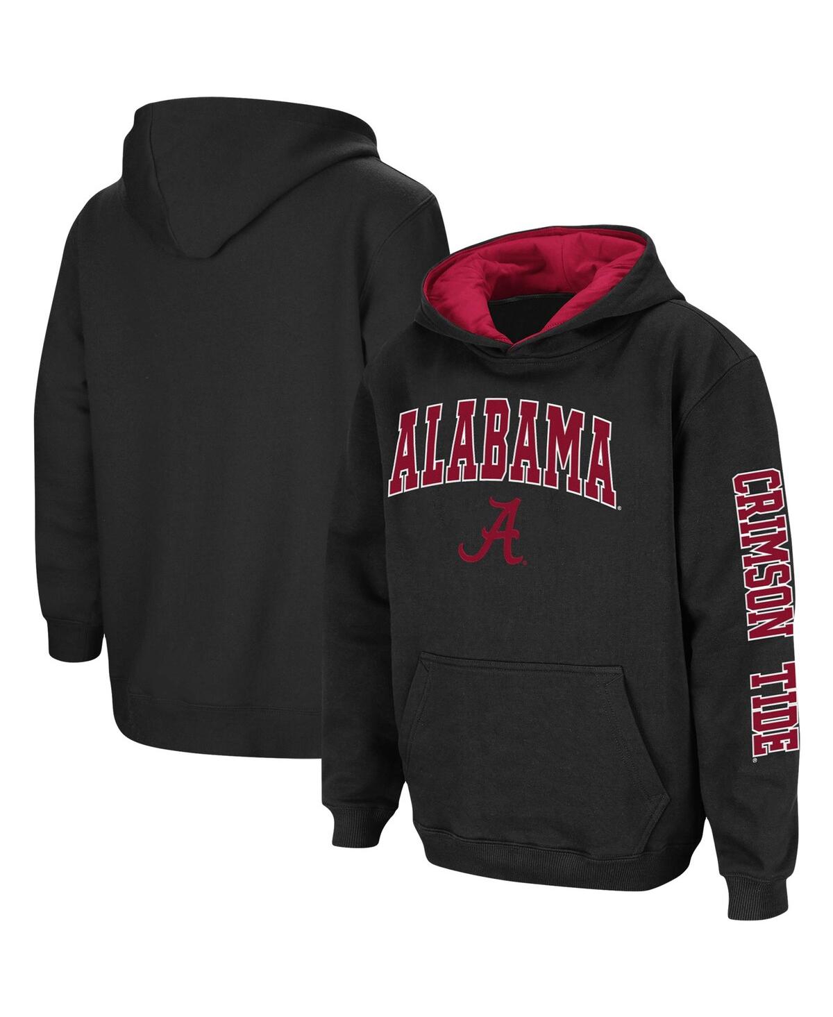 Youth Boys ColosseumAlabama Crimson Tide 2-Hit Team Pullover Hoodie - Black