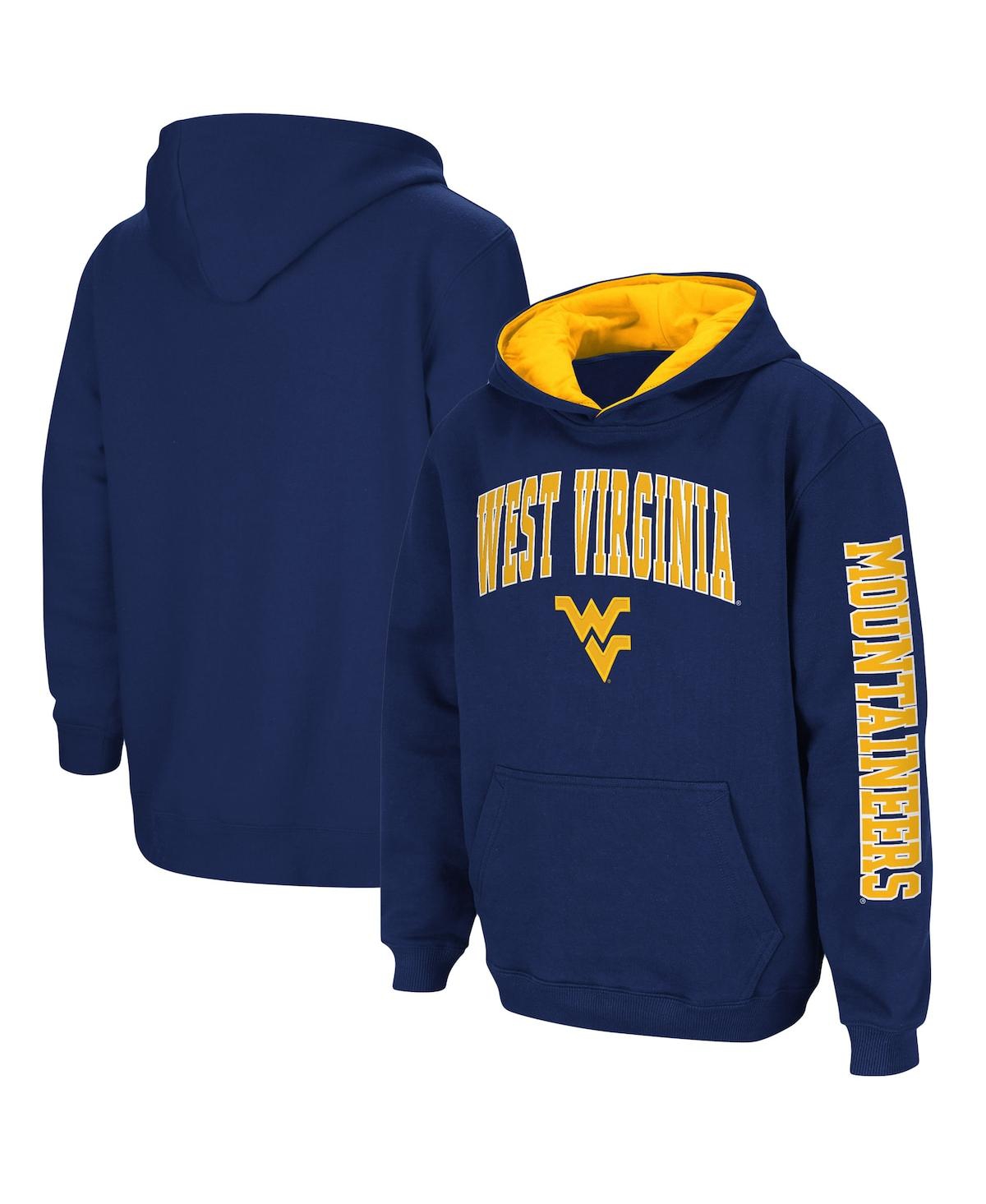 Colosseum Youth  Navy West Virginia Mountaineers 2-hit Team Pullover Hoodie In Navy
