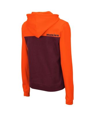 Women's Orange, Maroon Virginia Tech Hokies Aidan Half-Zip Hoodie