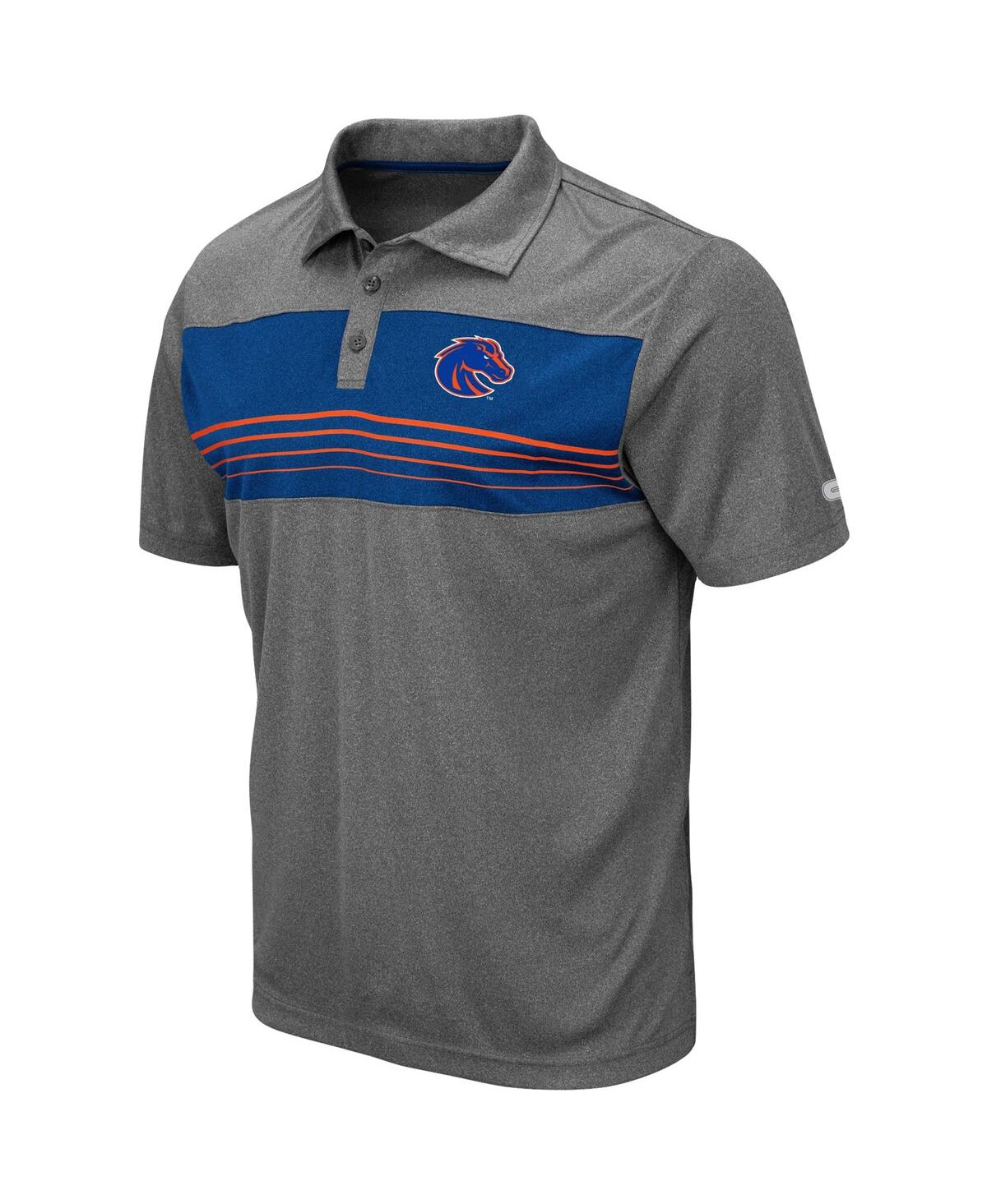 Men's ColosseumBoise State Broncos Smithers Polo Shirt - Heathered Charcoal