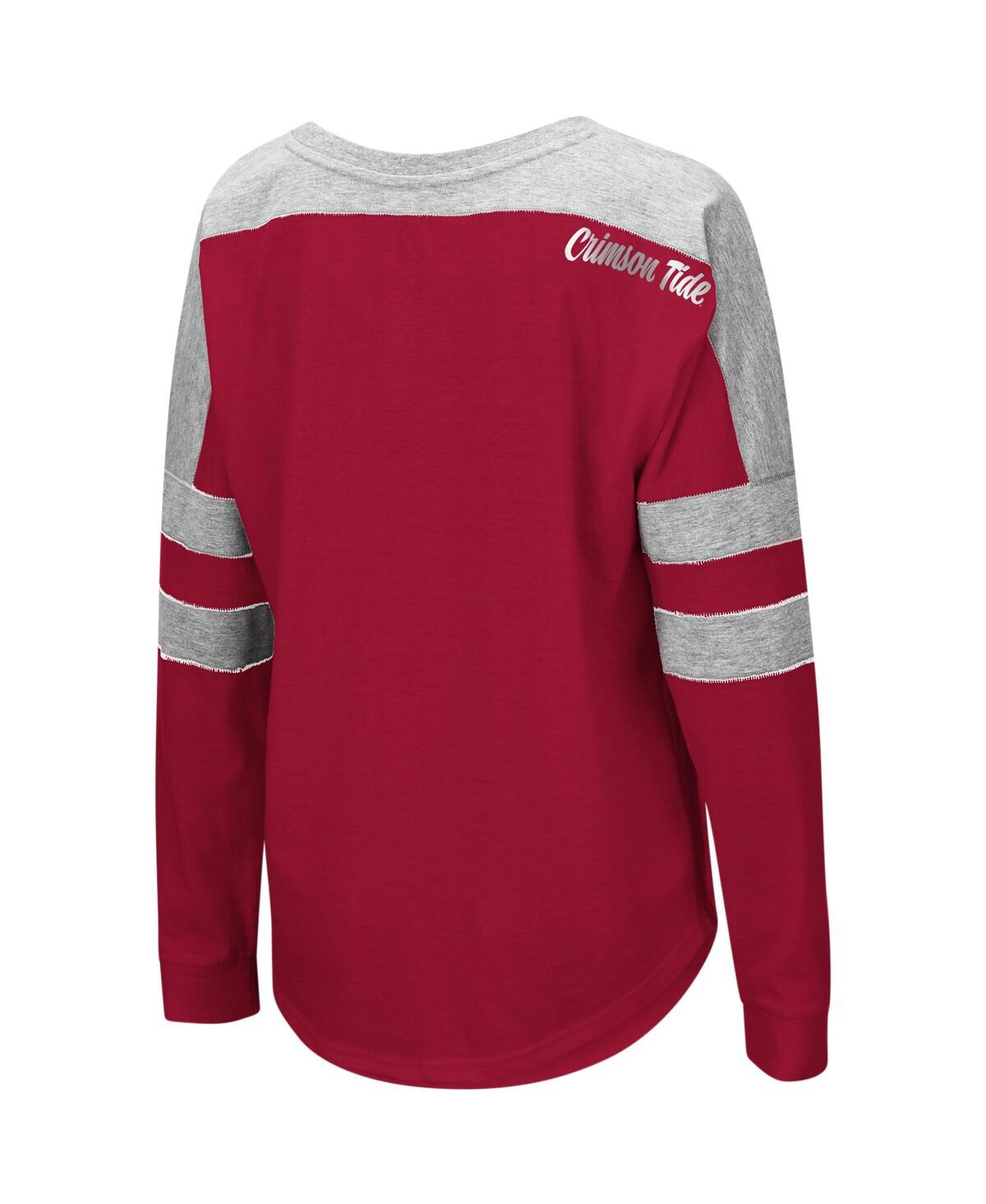 Women's ColosseumAlabamaTide Trey Dolman Long Sleeve T-shirt - Crimson