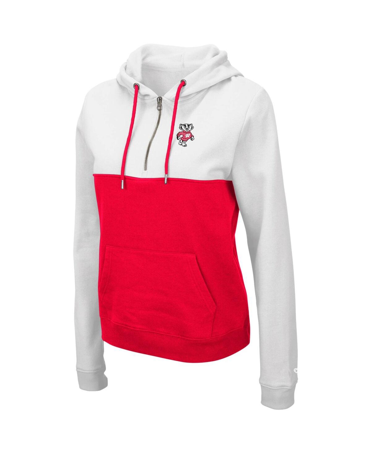 Women's Colosseum Red Wisconsin Badgers Aidan Half-Zip Hoodie - Red