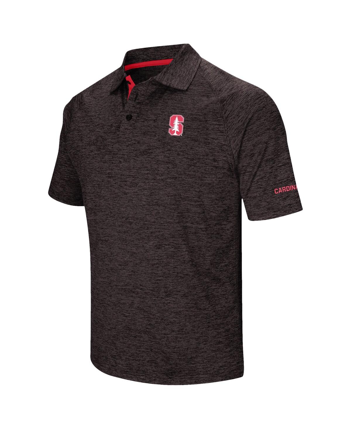 Colosseum Black Stanford Cardinal Down Swing Polo In Black