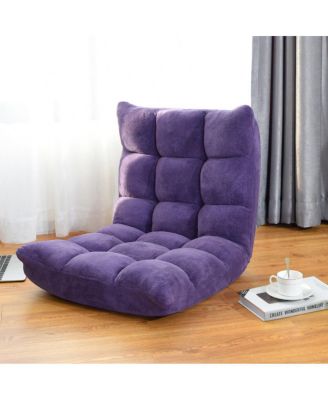 Adjustable 14-Position Floor Chair Folding Lazy Gaming Sofa Chair Cushioned