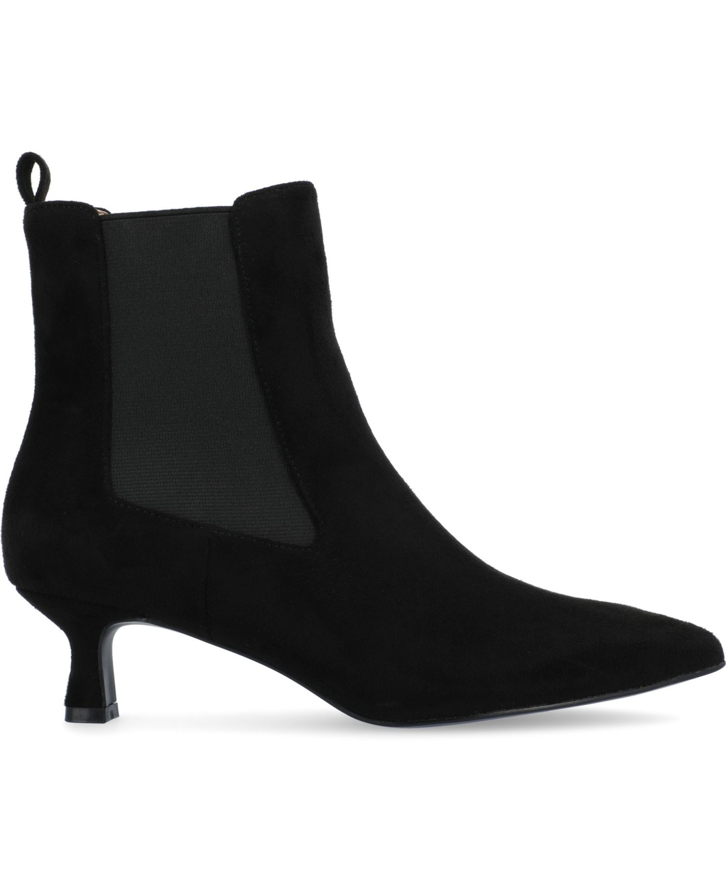 Женские ботинки Journee Collection Tenlee Pointed Toe Kitten Heel Dress Booties, цвет: Чёрный — фото 2