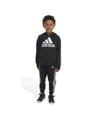 adidas Little Boys Long Sleeve Essential Fleece Jacket and Pant
