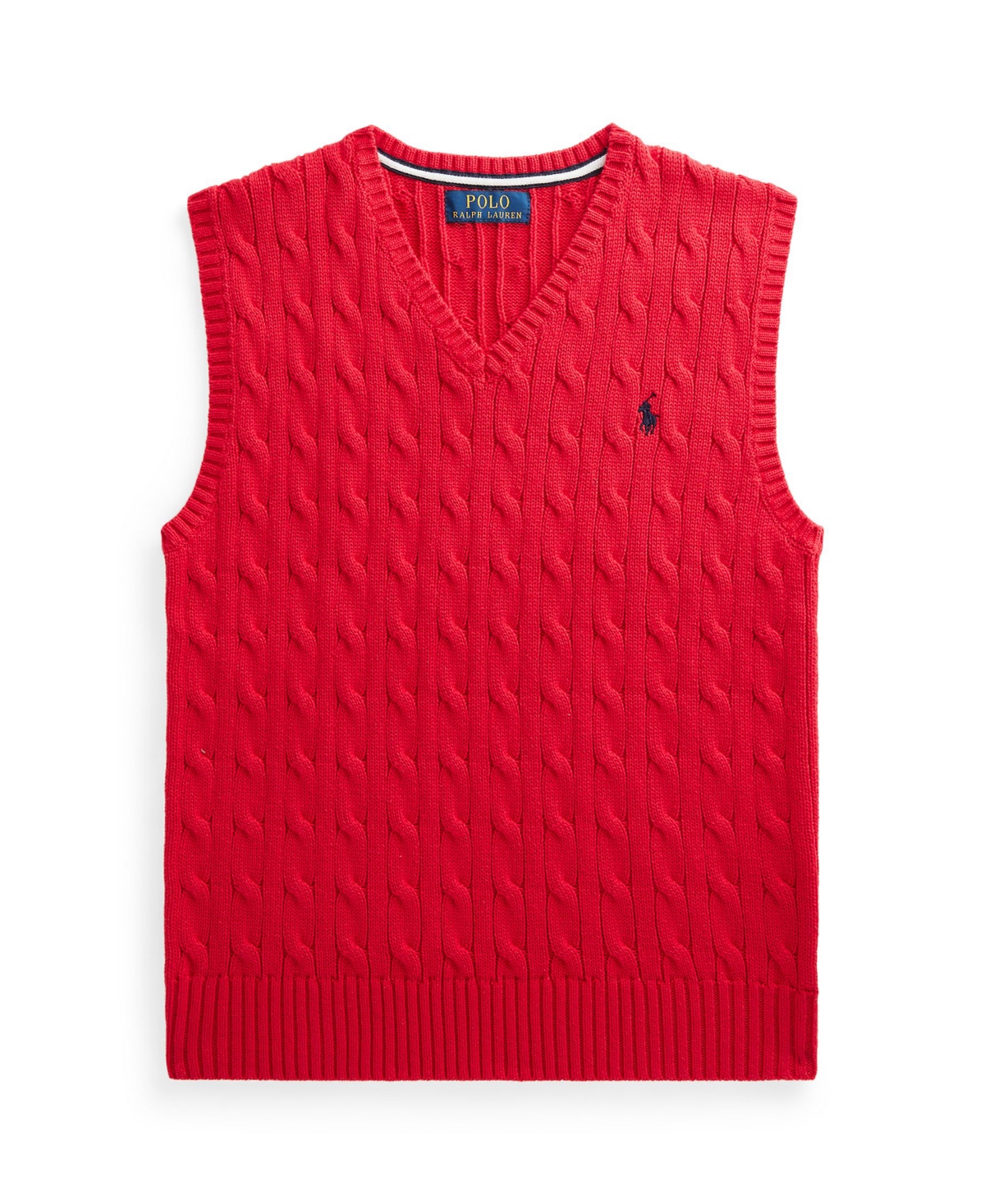 Polo Ralph Lauren Big Boys Cable- Knit Sweater Vest In Rl 2000 Red