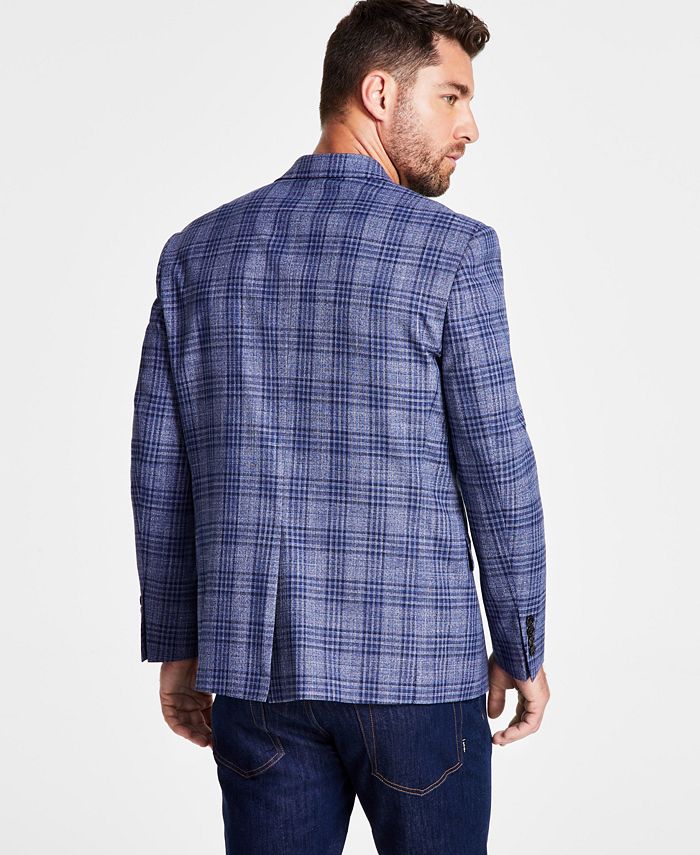 Lauren Ralph Lauren Mens Classic Fit Ultraflex Stretch Blue Plaid Sport Coat Macys 