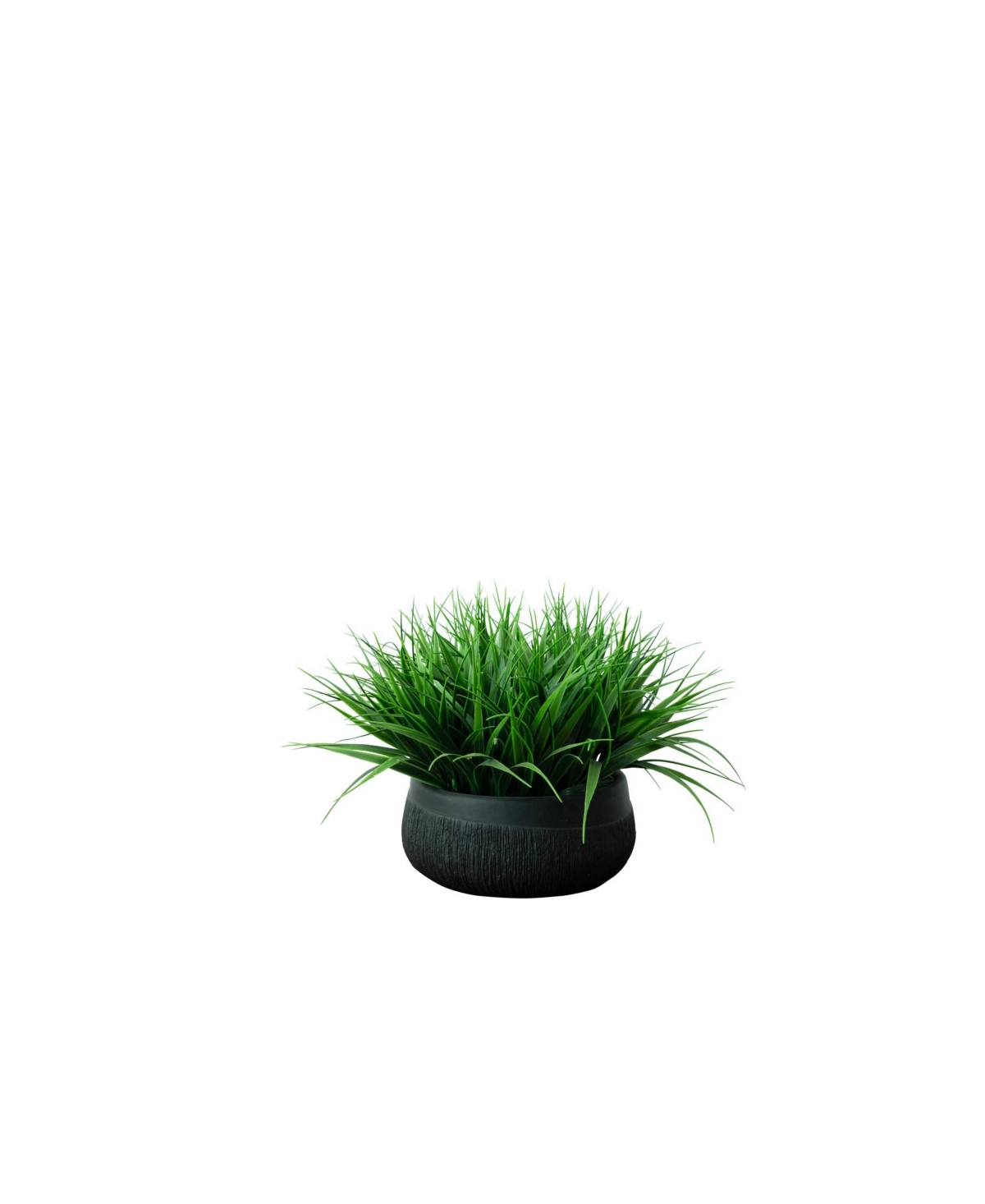 Desktop Artificial Grass Bowl in Decorative Pot - Black