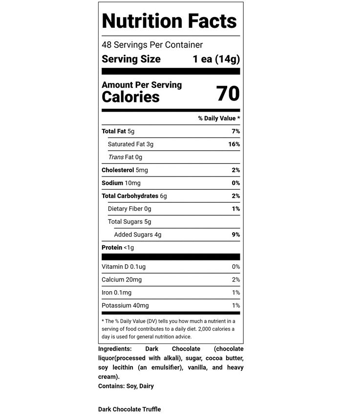 Lang's Chocolates Dark Chocolate Truffles 48 Piece Macy's