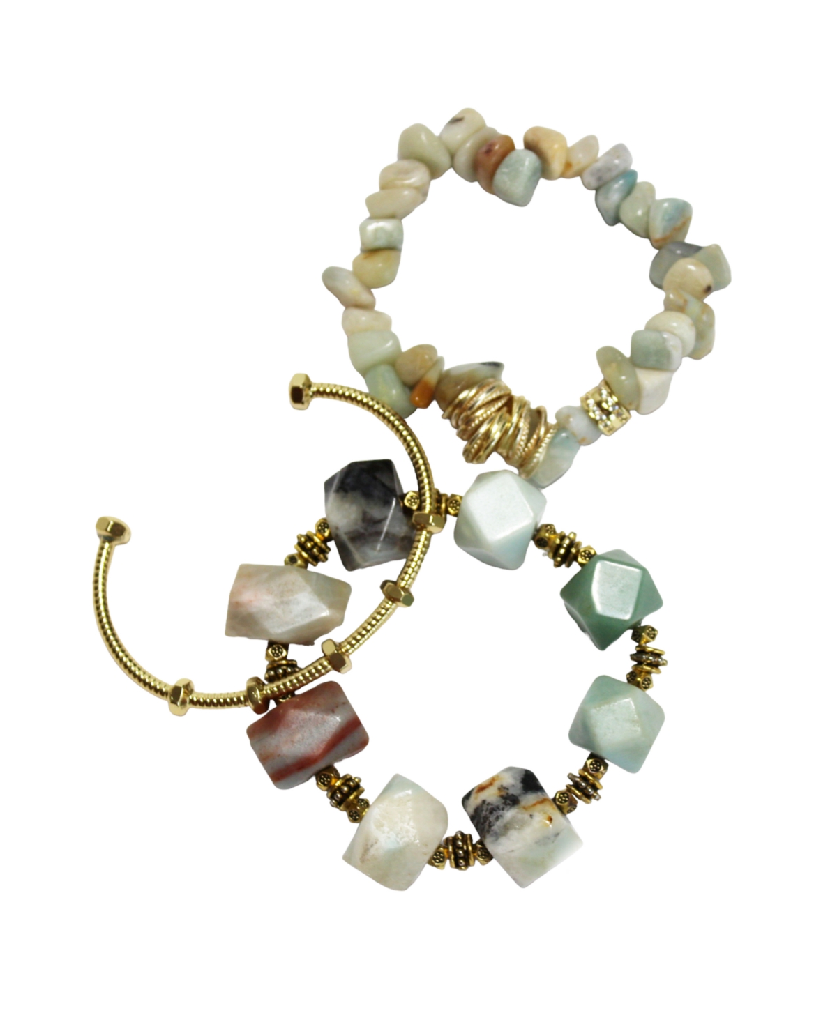 Michael Gabriel Designs 3-Pieces Amazing Amazonite Stones Bracelet