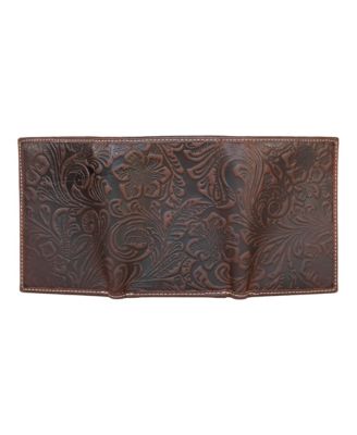 Men's Western Embossed Leather Trifold Wallet