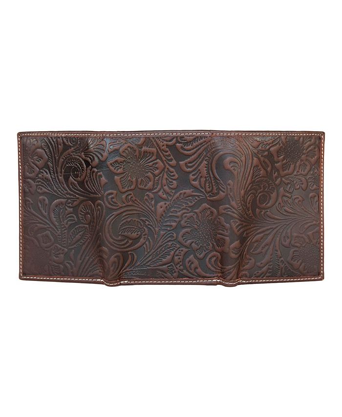 Lucky Brand Men's Western Embossed Leather Trifold Wallet - Macy's