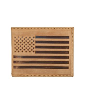 Men's Flag Embossed Leather Bifold Wallet