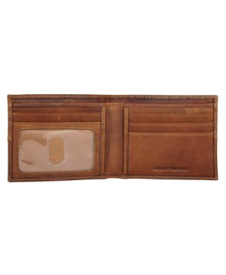 Men's Plaid Embossed Leather Bifold Wallet