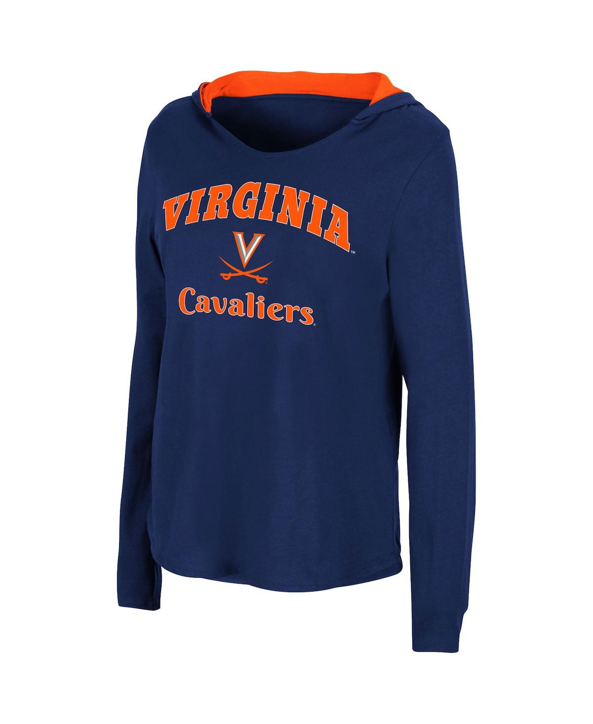 Colosseum Women's  Navy Virginia Cavaliers Catalina Hoodie Long Sleeve T-shirt In Navy