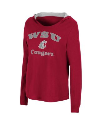 Women's Crimson Washington State Cougars Catalina Hoodie Long Sleeve T-Shirt
