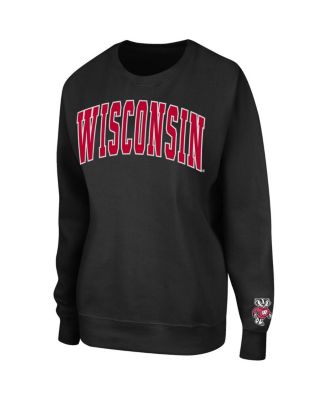 Women's Black Wisconsin Badgers Campanile Pullover Sweatshirt