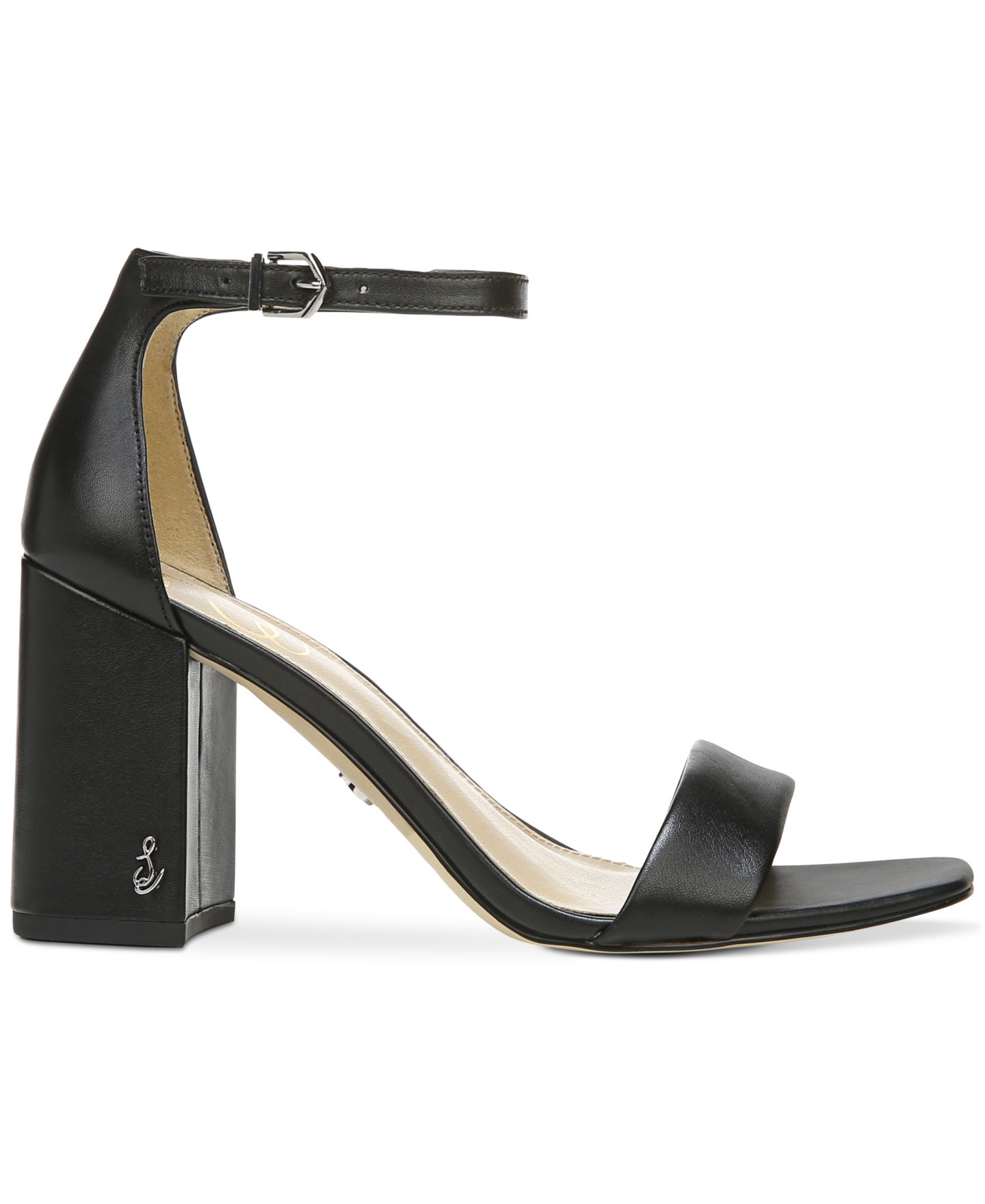 Женские сандалии Sam Edelman Daniella Two-Piece Block-Heel, цвет: Чёрный кожаный — фото 2