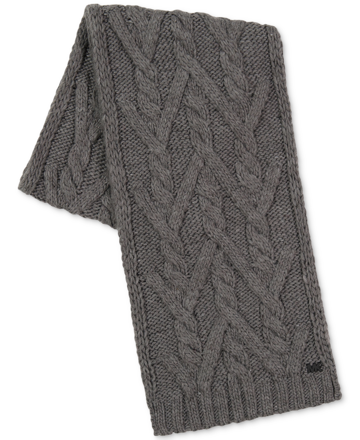 Michael Kors Men's Branches Mk Logo Cable Scarf In Ash Grey
