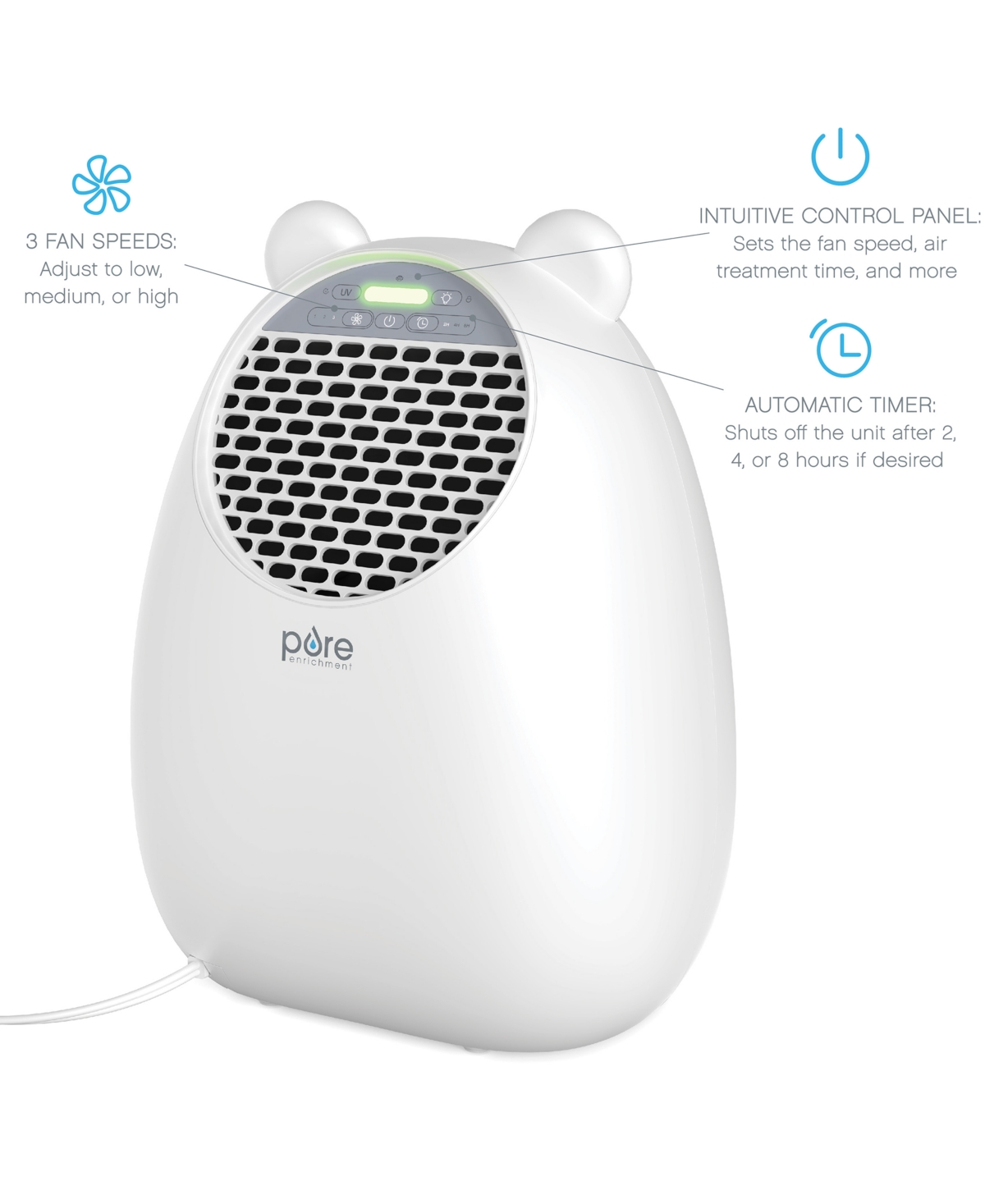 Shop Pure Enrichment Purezone True Hepa Bear-shaped Air Purifier In White