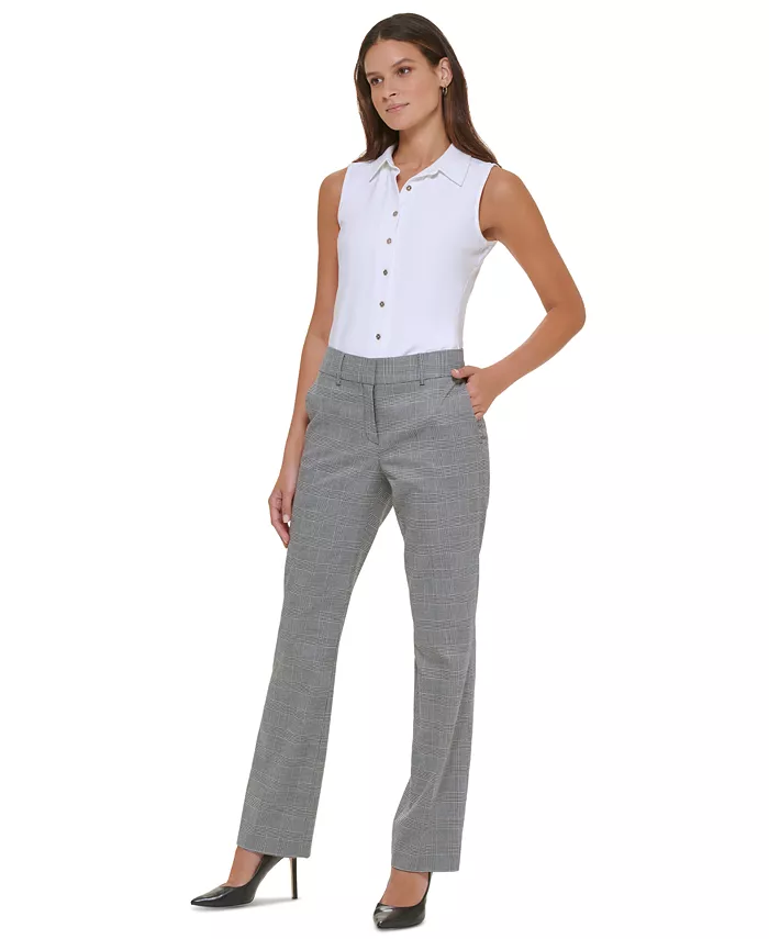 Women's Glen Plaid Sutton Boot-Leg Trousers - thumbnail 5