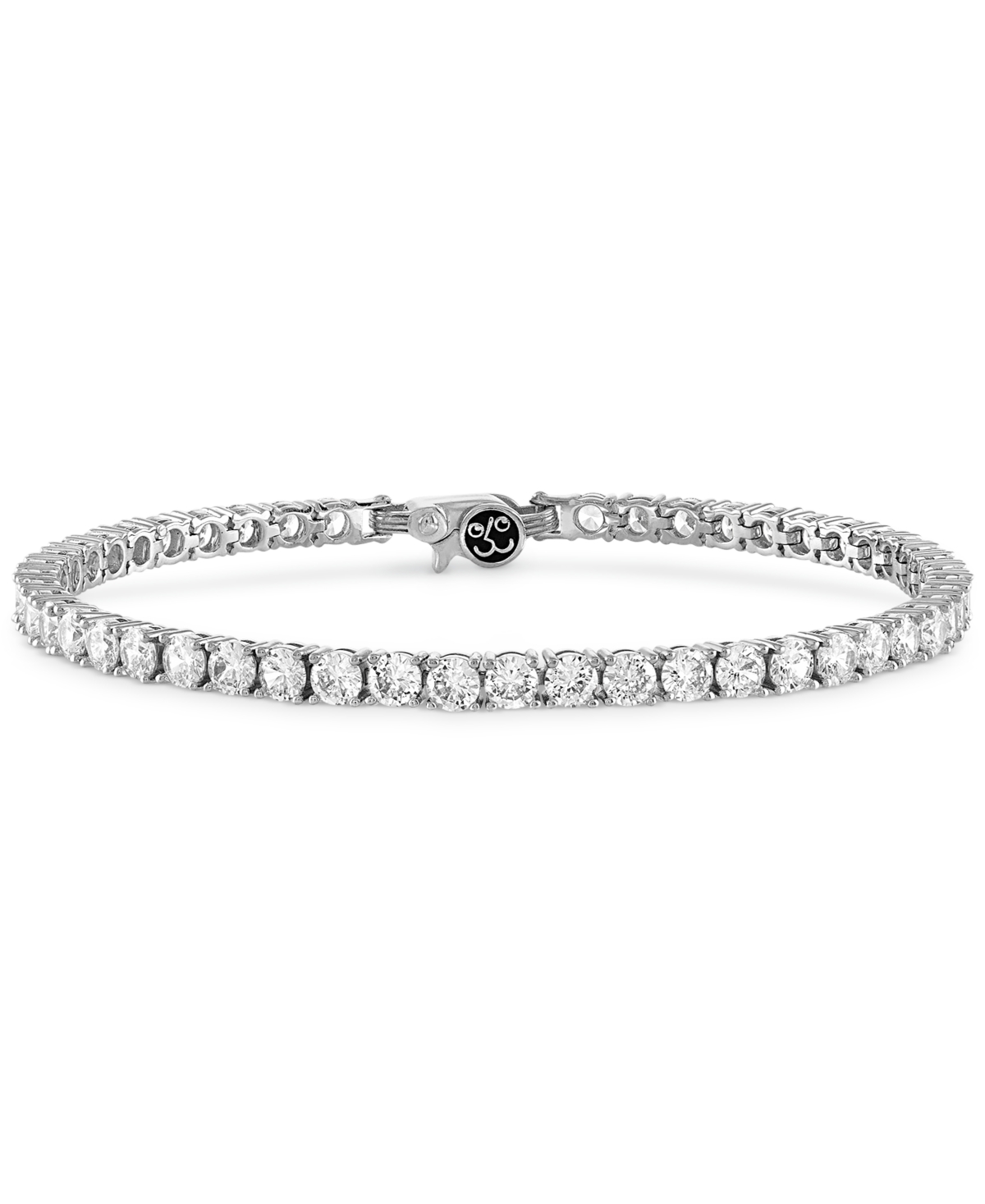 Esquire Men's Jewelry White Cubic Zirconia Tennis Bracelet in Sterling Silver (Also in Black Cubic Zirconia), Created for Macy's