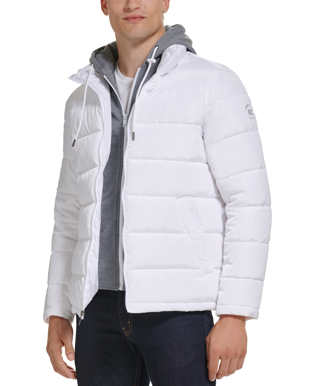 Kenneth Cole Men s Puffer Jacket with Attached Bib and Hood Smart Closet