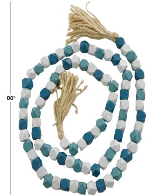 Handmade Beaded Geometric Garland with Tassel